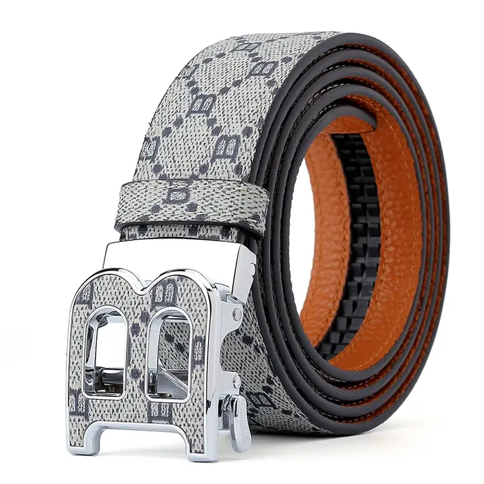 Ceinture en cuir classique à imprimé B pour homme