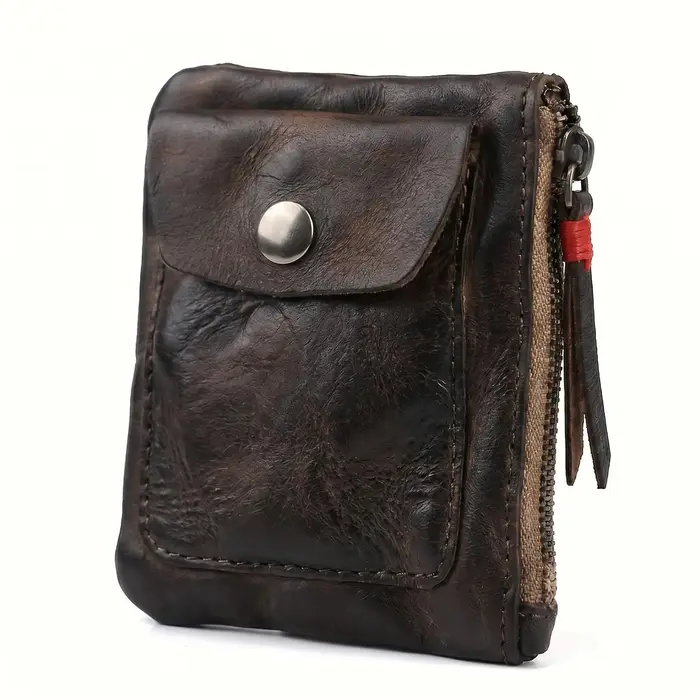Portefeuille en cuir de vache pour hommes, portefeuille en cuir véritable pour hommes, portefeuille