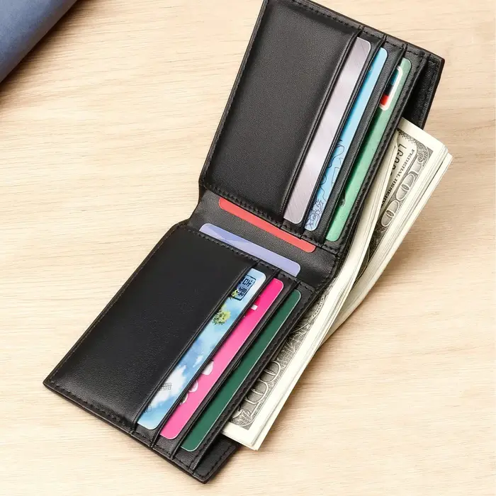 Portefeuille pour homme en cuir véritable 100% - Produit de qualité supérieure - Portefeuilles