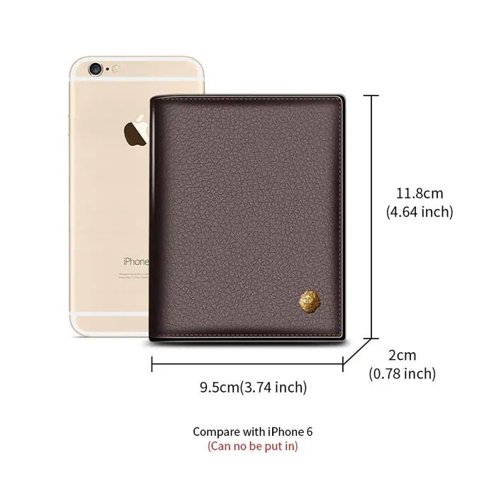 Portefeuille en cuir véritable pour homme