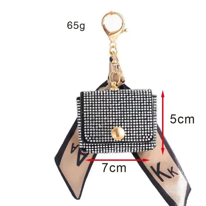Mini porte-monnaie en diamant brillant avec rabat