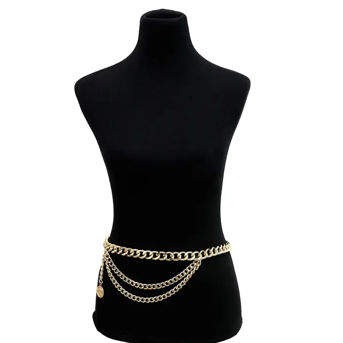 Gland or chaîne ceinture pour femmes robes marque de créateur de luxe Punk frange argent taille ceintures femme métal