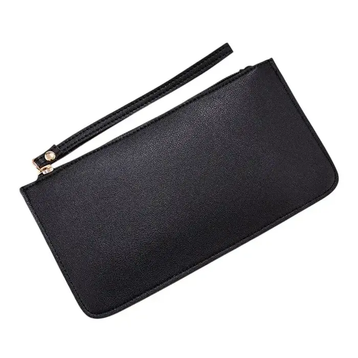 Portefeuille long en cuir PU souple pour femmes