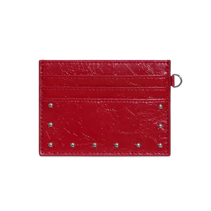 Portefeuille porte-cartes minimaliste mince pour femmes, petit étui à cartes en cuir bloquant RFID a