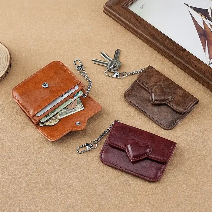 Porte-cartes Vintage en cuir PU pour femmes