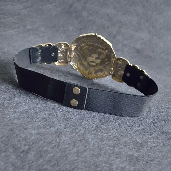 Ceinture large en métal doré pour femme
