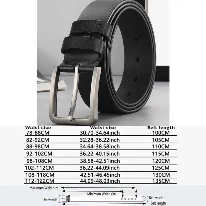 Ceinture pour homme en cuir véritable, ceinture de luxe pour pantalon, ceinture noire pour jeans, ce
