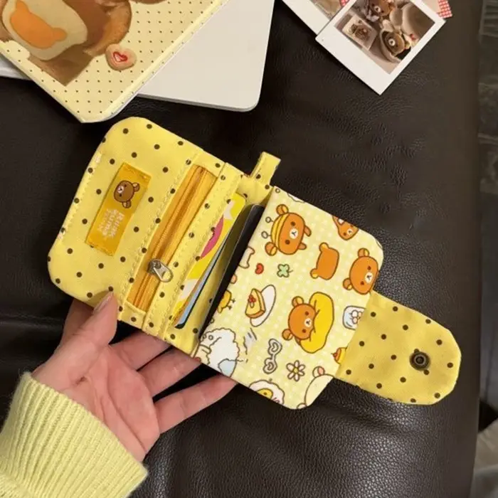 Porte-monnaie Ours Rétro Tendance Style Ins pour Étudiants avec Option Porte-clés