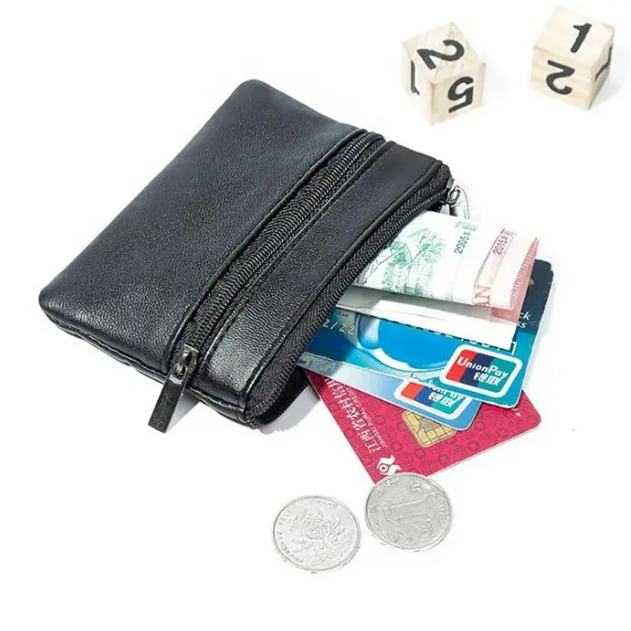 Porte-monnaie hommes petit sac portefeuille changement sacs à main fermeture éclair