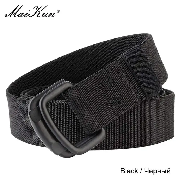 Maikun Double boucle en métal ceinture élastique en Nylon