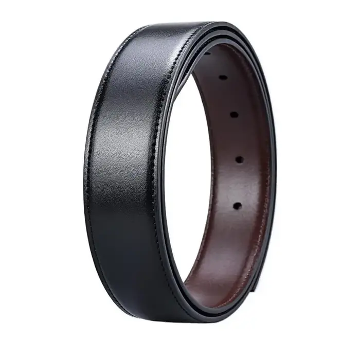 Sangle de ceinture en cuir sans boucle pour hommes
