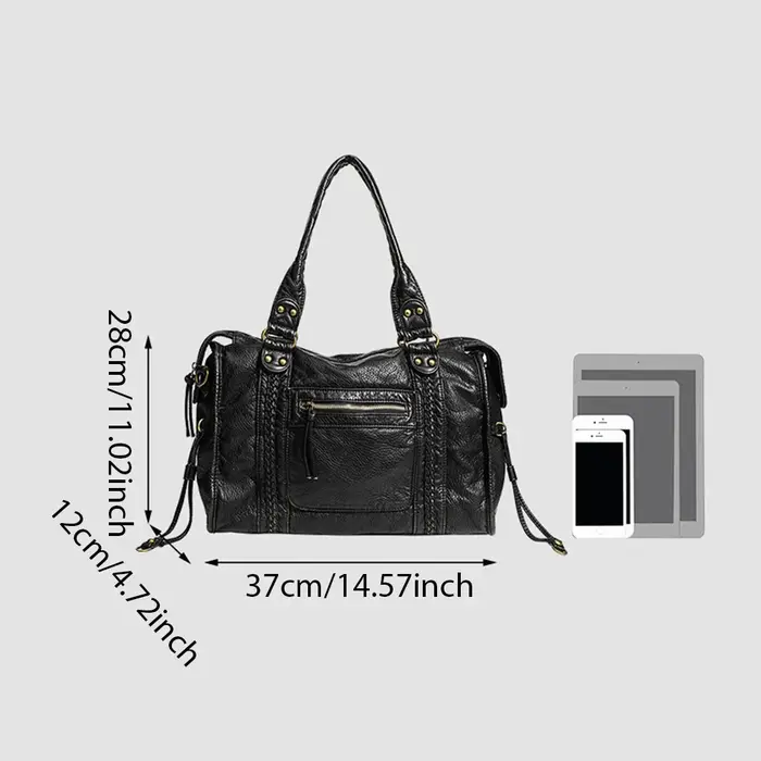 Sac à bandoulière rétro en cuir pour femmes