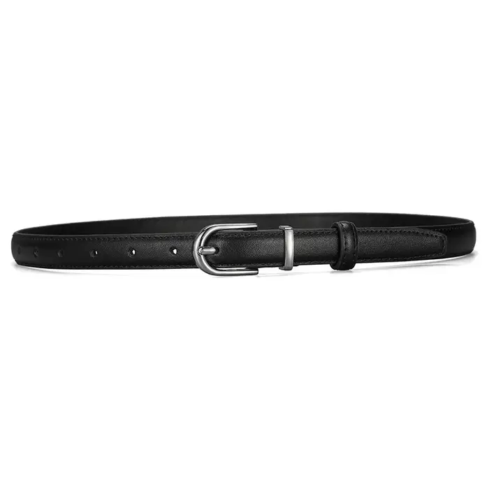 Ceinture en cuir de vachette double couche avec boucle en alliage pour femme, idéale pour un style b