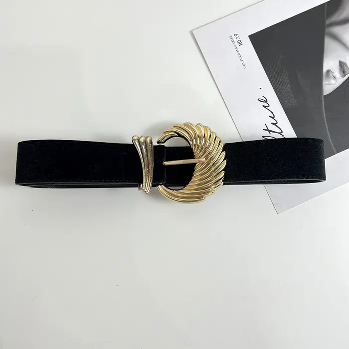 Ceintures en cuir velours noir pour femmes