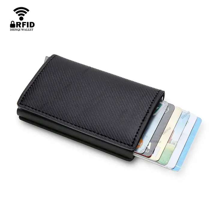 Rfid aluminium hommes portefeuille porte-cartes sac à main en Fiber de carbone