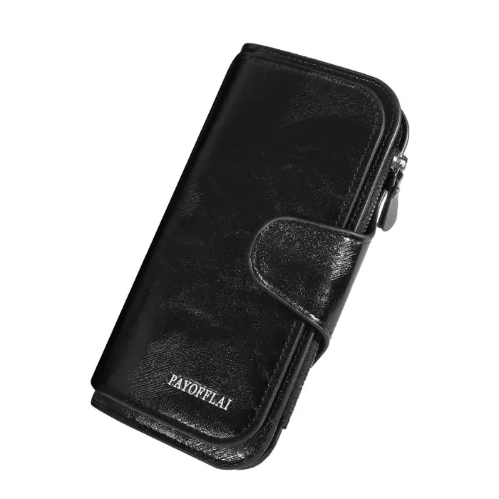 Portefeuille long à fermeture éclair pour hommes, portefeuille en cuir Pu de haute qualité, sac à ma