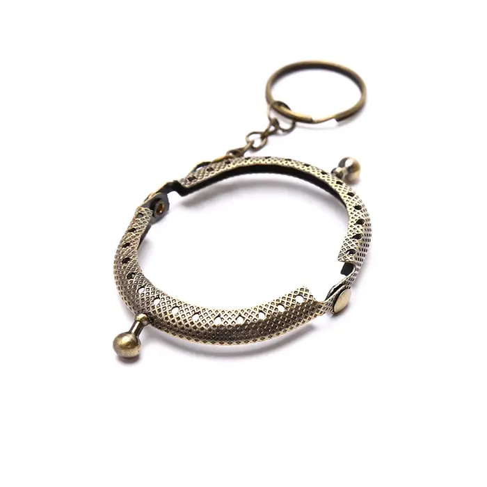 Porte-monnaie 5cm, cadre métallique avec porte-clés