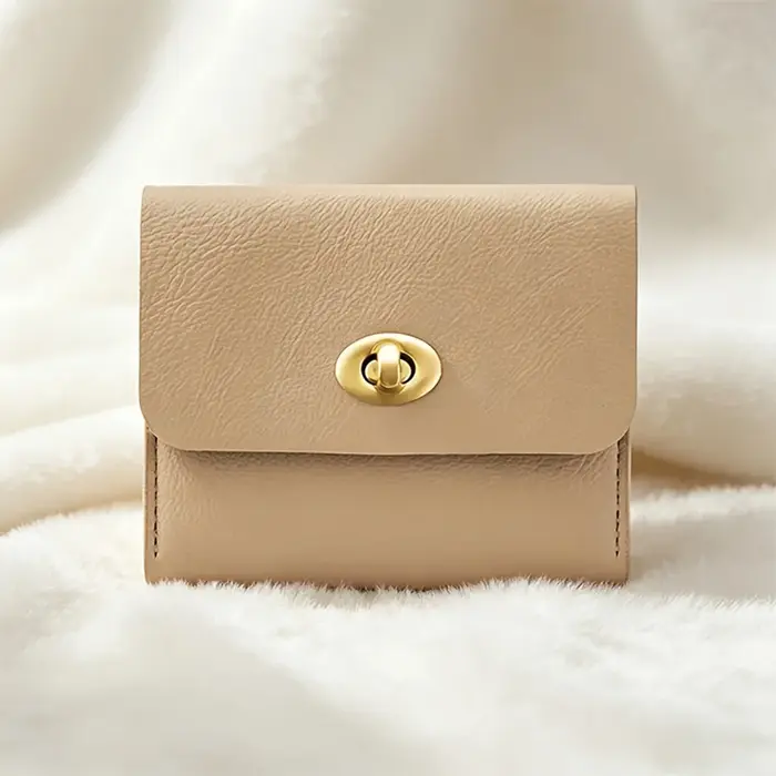 Porte-cartes et porte-monnaie mini rétro en cuir PU WERLLANDS avec fermoir rotatif multicolore