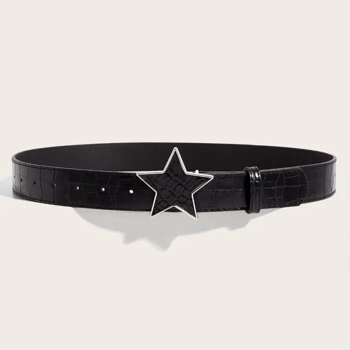 Étoiles rouges nouvelles dames ceinture mode personnalité Rivets Punk jean accessoires polyvalent décontracté étudiant