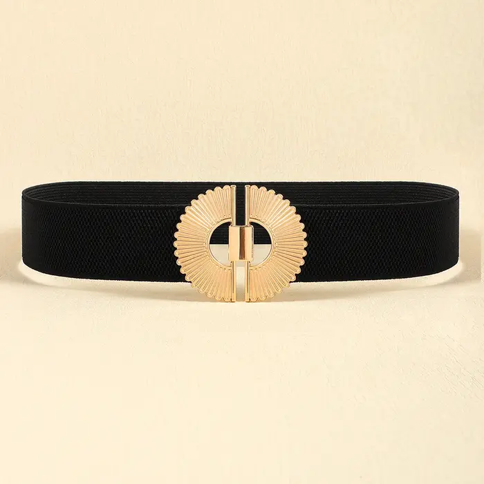 Ceinture femme premium sense noir élastique taille joint alliage individuel contre-boucle taille pp