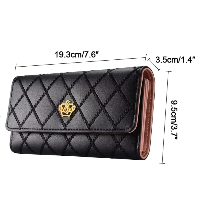 Portefeuille long en cuir PU pour femme