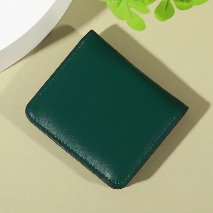 Portefeuille minimaliste en PU – Fermeture à pression