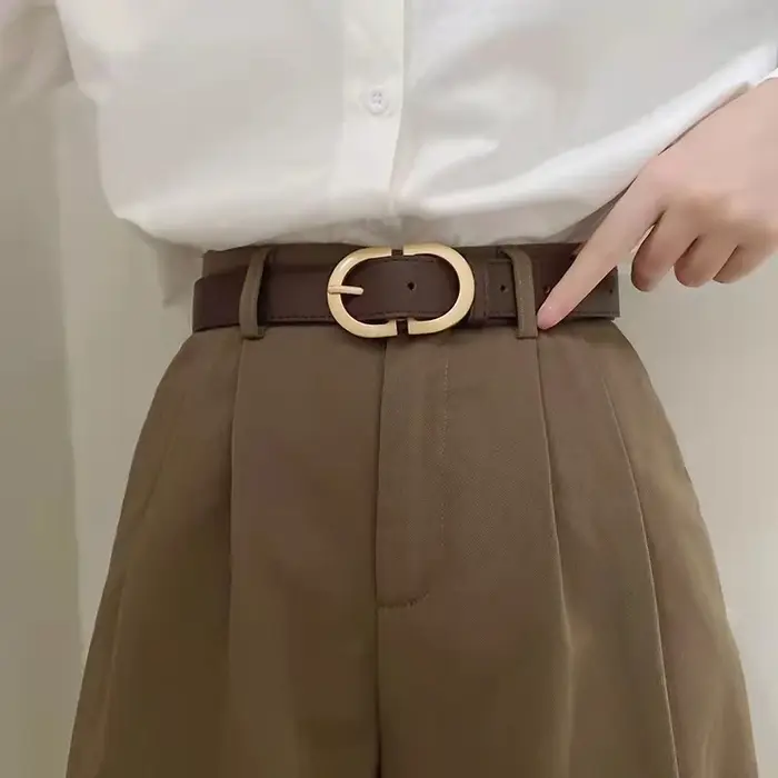 Ceinture à boucle en métal Simple pour femmes