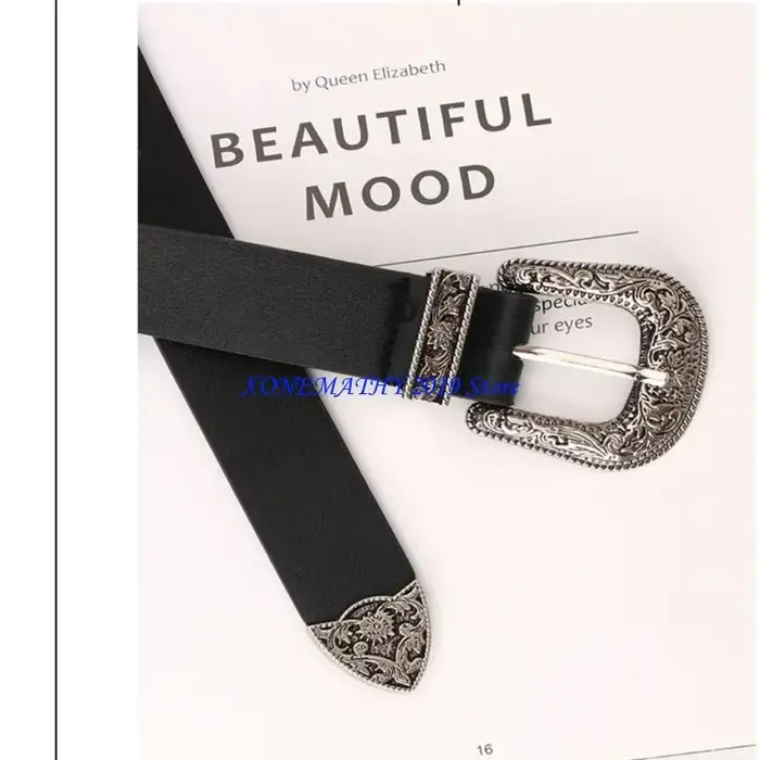 F42F Steampunk mode ceinture femmes ceinture Western Cowgirl boucle ardillon ceinture mince