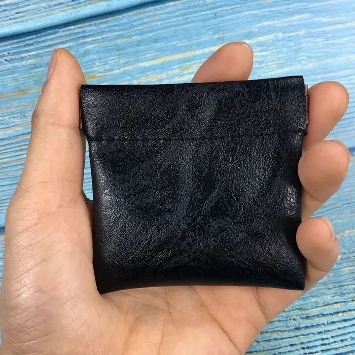 Porte-monnaie en cuir PU noir pour hommes