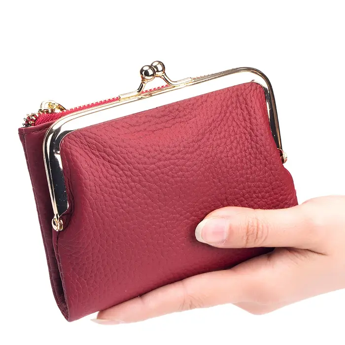 Portefeuille en cuir véritable Kd'appareils Lock pour femme