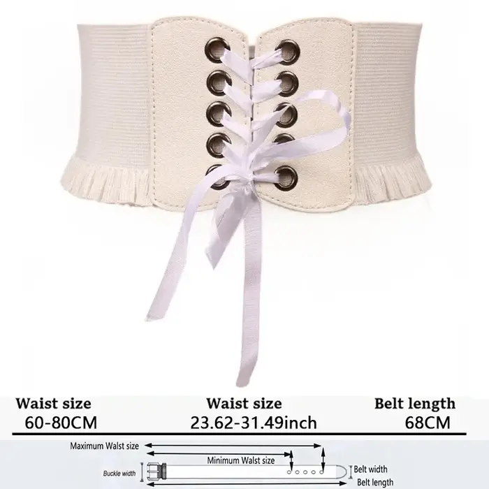 Ceinture Large artificiel astique de Haute Qualité pour Femme, Corset à la Mode, Marque de Luxe Blan