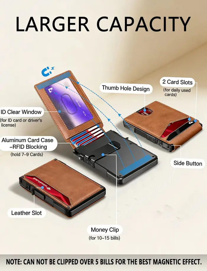 Portefeuille fin minimaliste pour homme avec blocage RFID