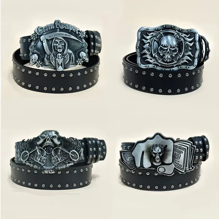 16.8 Grim Reaper – ceinture en cuir Pu pour hommes et femmes