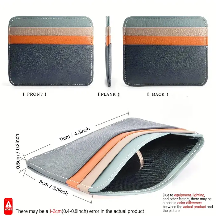 Portefeuille en cuir Ultra fin motif Lichi