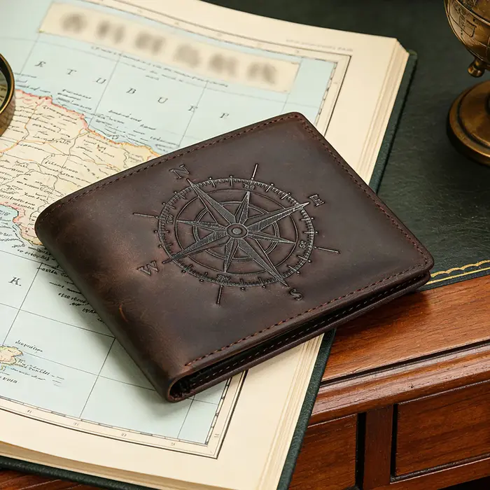 WESTAL Portefeuille pour homme en cuir Crazy Horse à motifs compacts
