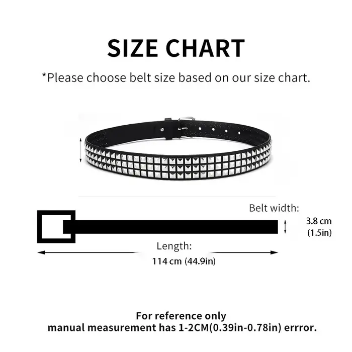 Ceinture à rivets en métal lourd pour femmes