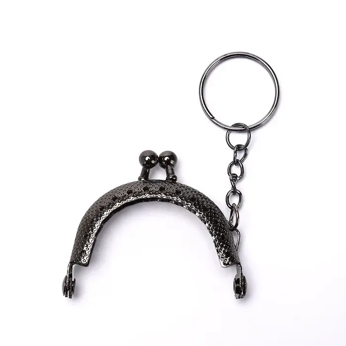 Porte-monnaie 5cm, cadre métallique avec porte-clés