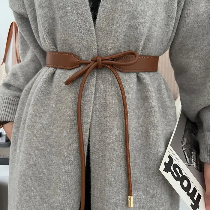 Ceinture pour femme, ceinture de robe ajustable à nœud
