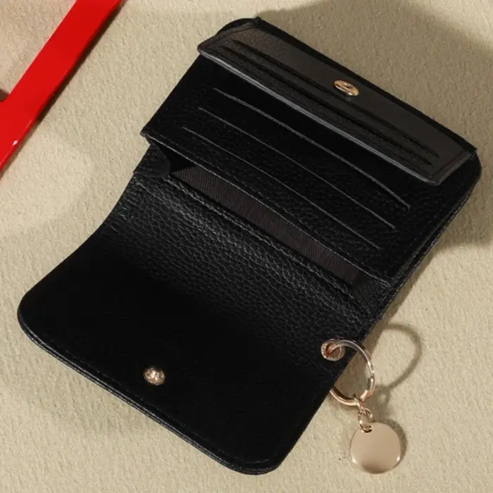 Portefeuille court pliable pour femmes, portefeuille en cuir Pu de qualité, porte-monnaie court Simple, porte-cartes de couleur unie, mignon, pour femmes