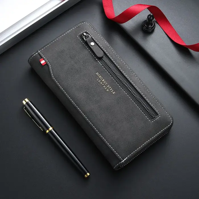 Nouveau portefeuille long à fermeture éclair pour hommes
