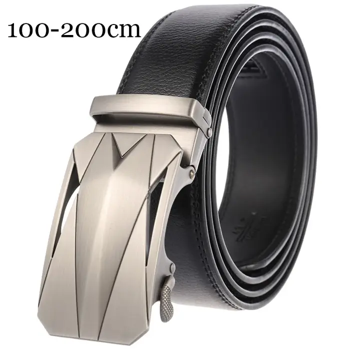 Ceinture longue en métal argenté pour hommes