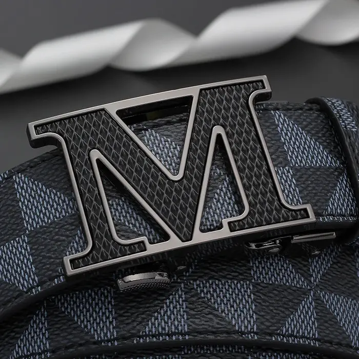 Ceinture en cuir pour hommes avec boucle automatique en métal