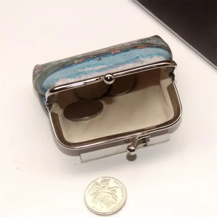 Porte-monnaie vintage en cuir PU pour femme avec fermeture à fermoir