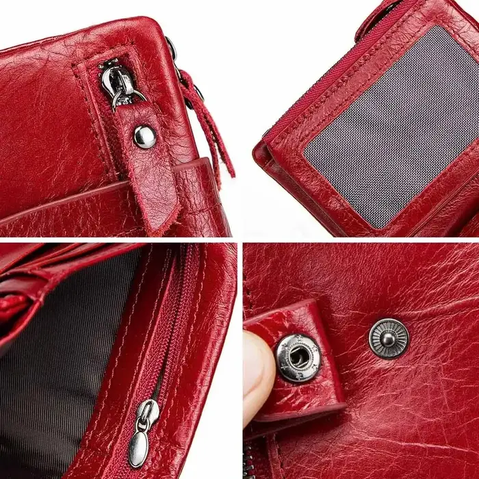 Portefeuille en cuir véritable pour femmes