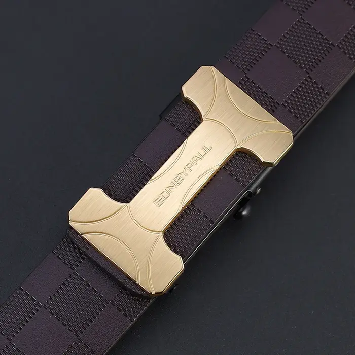 Ceinture d'affaires élégante pour homme avec boucle automatique en métal, design durable pour un usage quotidien, choix de cadeau idéal