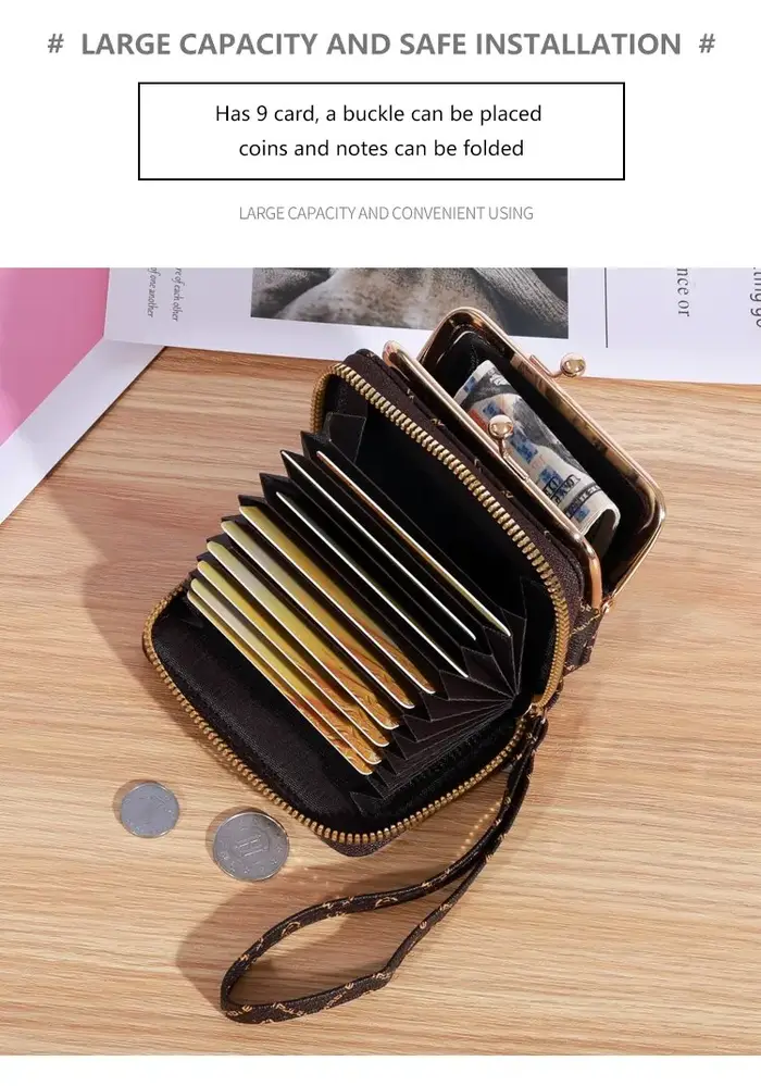Portefeuille court pour femme, dragonne, vieille fleur, zéro portefeuille, grande capacité, pince à monnaie, sac, lettre, multi-cartes, sac à cartes, pince à billets, nouveau