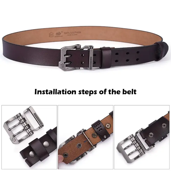 Ceinture en cuir véritable pour hommes