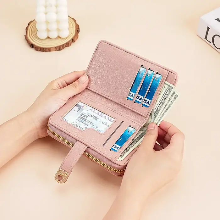 Portefeuille femme 2025 tendance en cuir Mini court