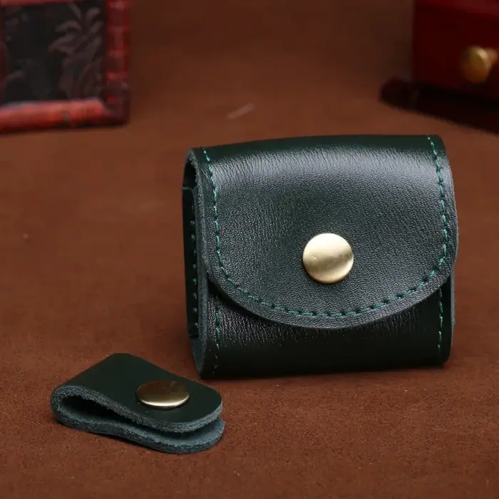 Mini porte-monnaie vintage en cuir véritable pour hommes et femmes
