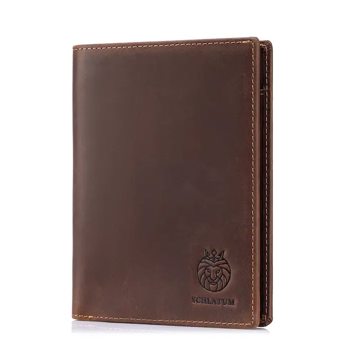SCHLATUM porte-passeport pour voyage hommes RFID blocage portefeuille de passeport en cuir véritable avec fentes pour